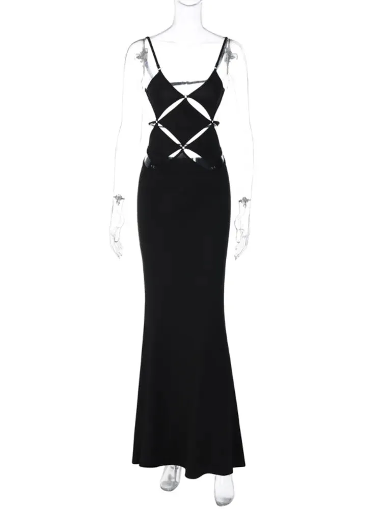 Mozision Elegant Maxi Cut Out Slip Dress