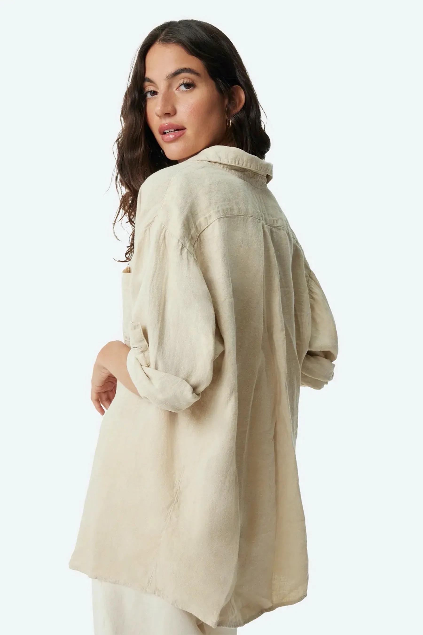 Natural Linen Long Sleeve Shirt