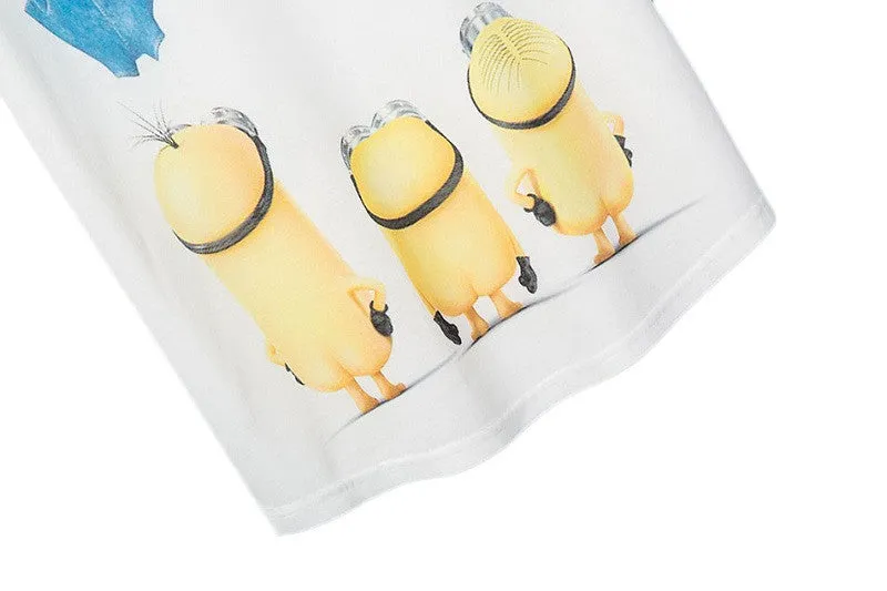 New Arrival Fashion Summer T Shirt Women Despicable Me White Shirt Female Short Sleeve Cute Minions Printed Tee Shirt Lady