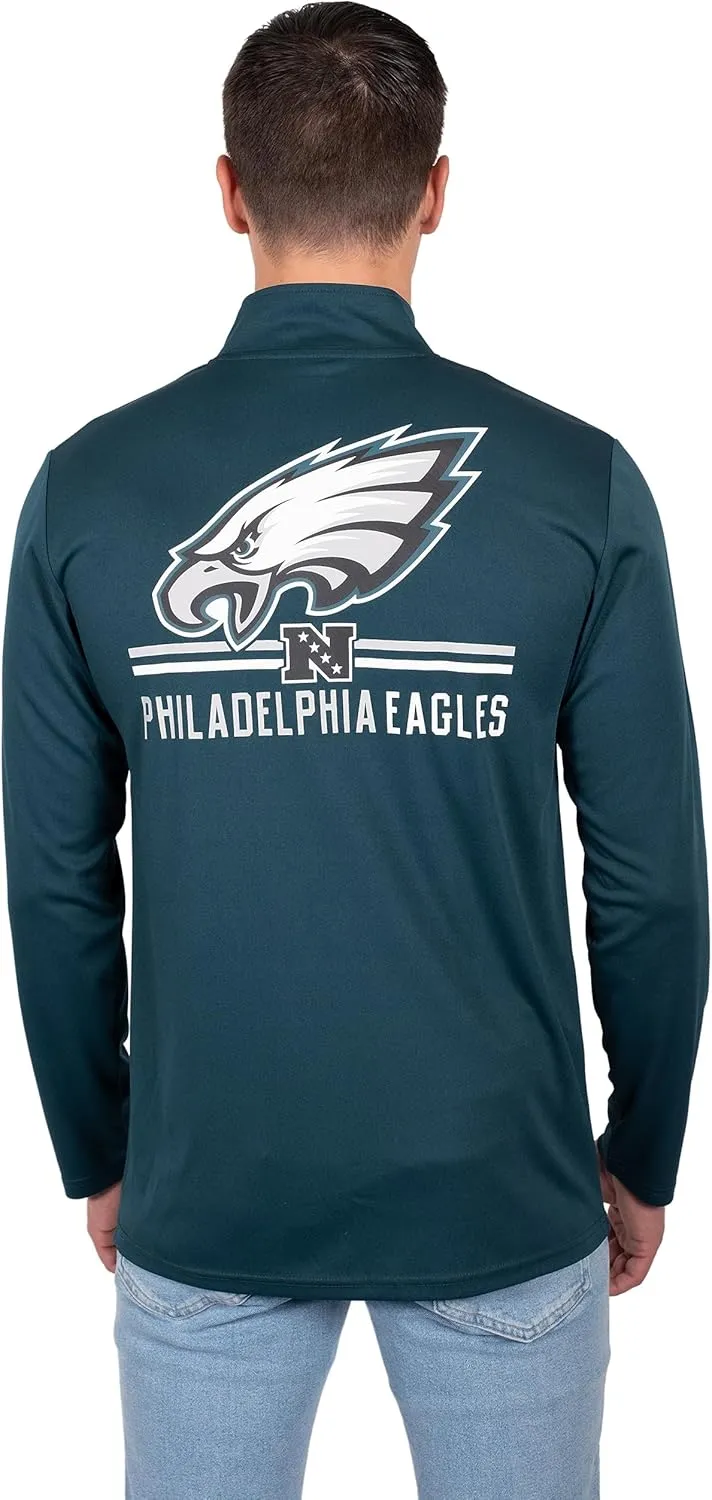 NFL Official Adults Super Soft Quarter Zip Long Sleeve T-Shirt - Unise|Philadelphia Eagles