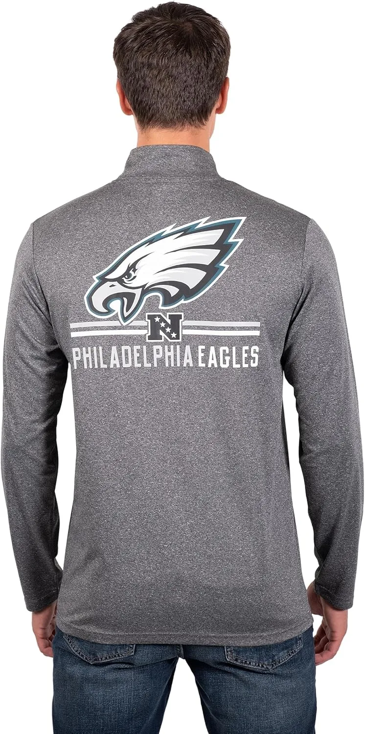 NFL Official Adults Super Soft Quarter Zip Long Sleeve T-Shirt - Unise|Philadelphia Eagles