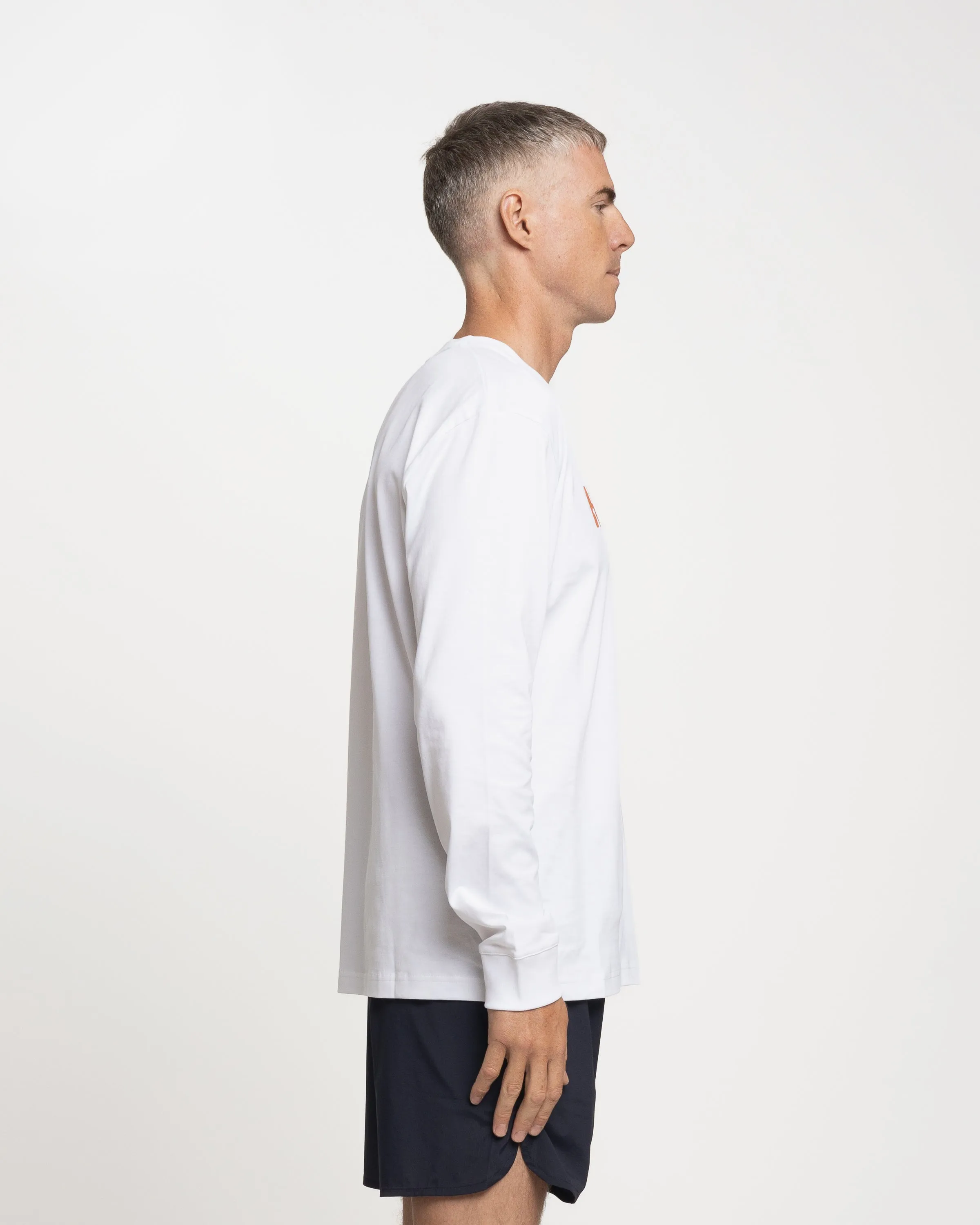 Norse Projects x GM Johannes Logo Long Sleeve T-Shirt in White