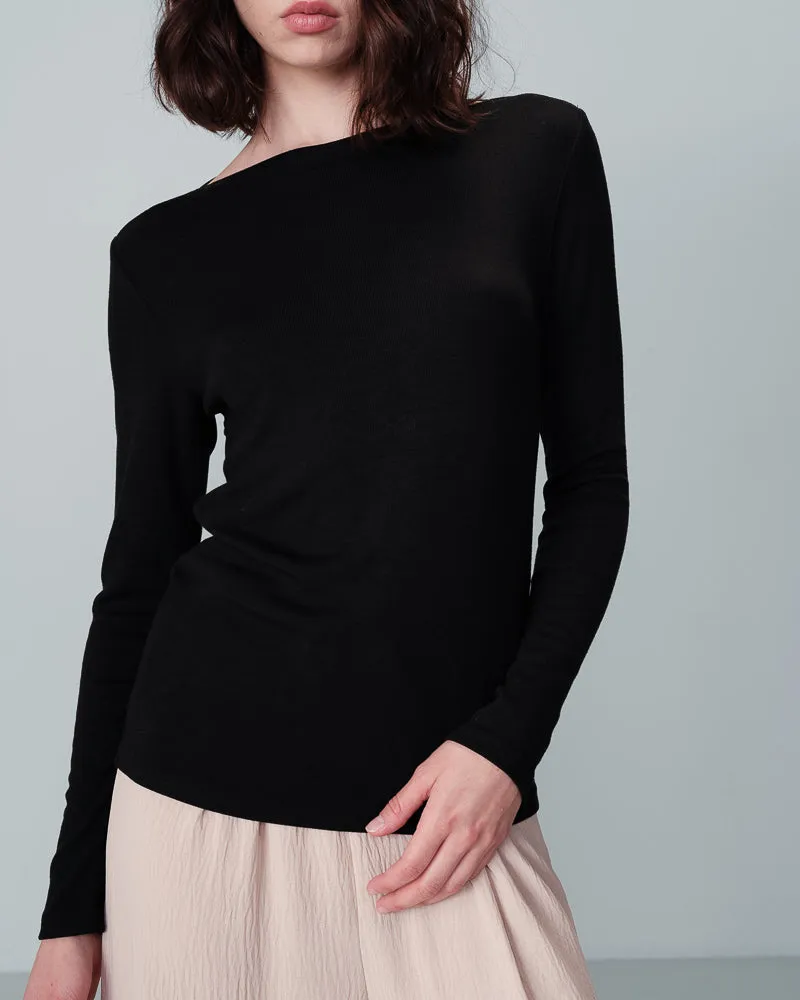 NOUS Long Sleeve Top ~ Black, Ecru