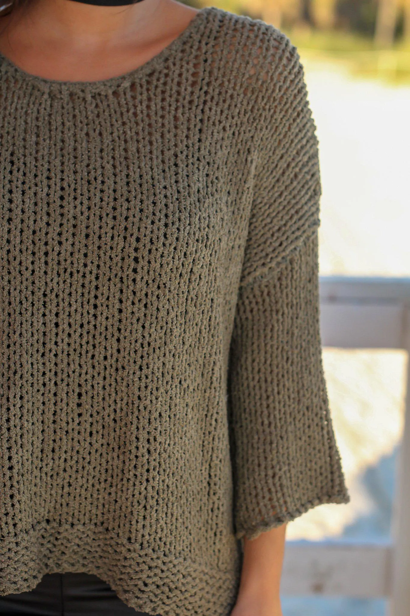 Olive Knit Top