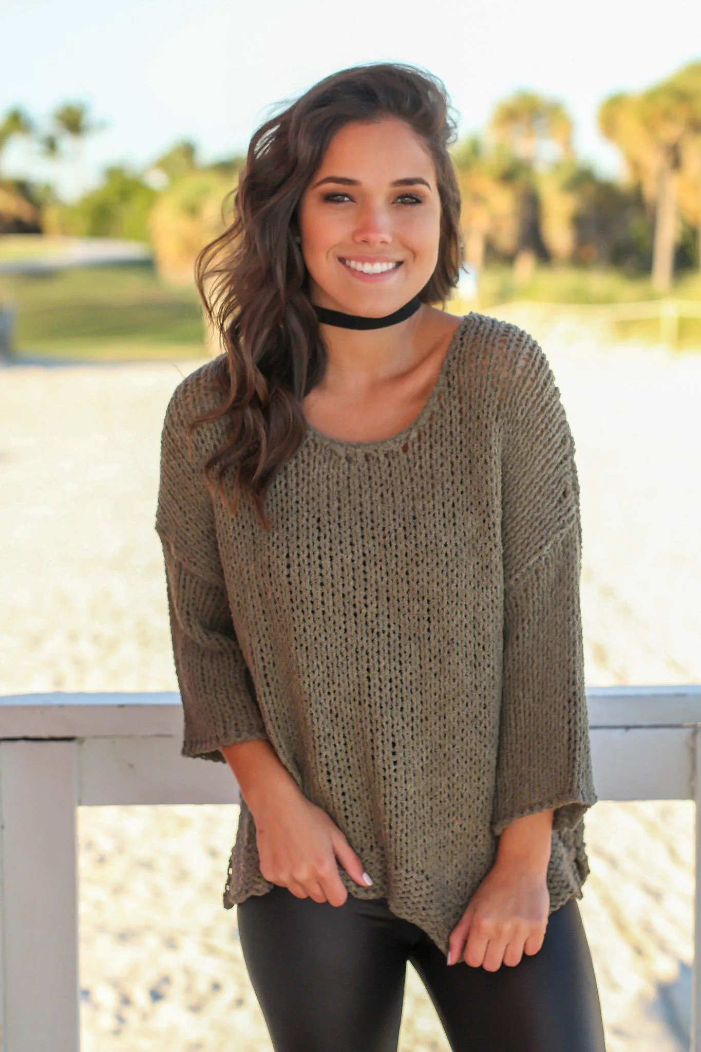 Olive Knit Top