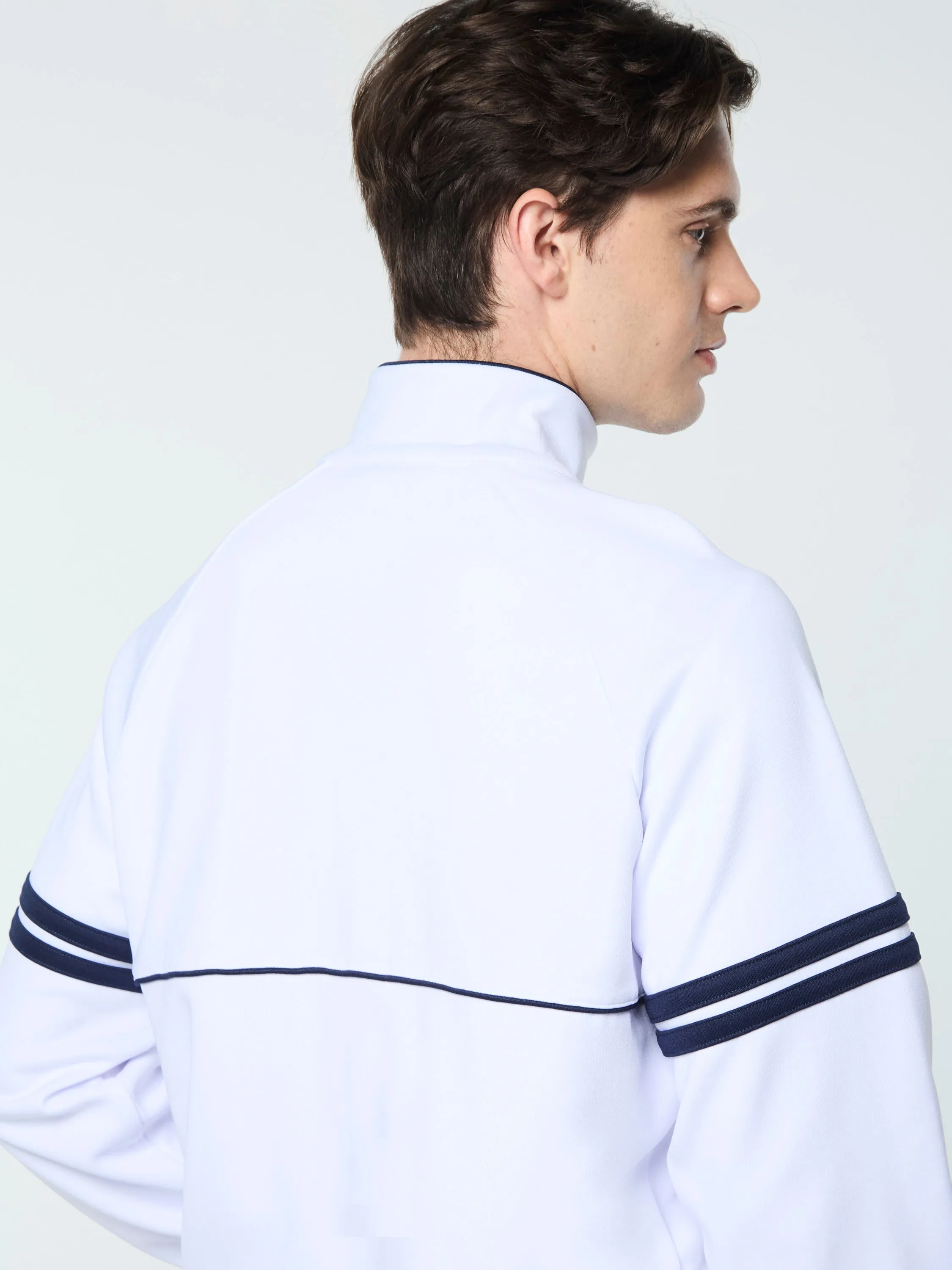 Orion Davis Track Jacket- White/ Maritime Blue