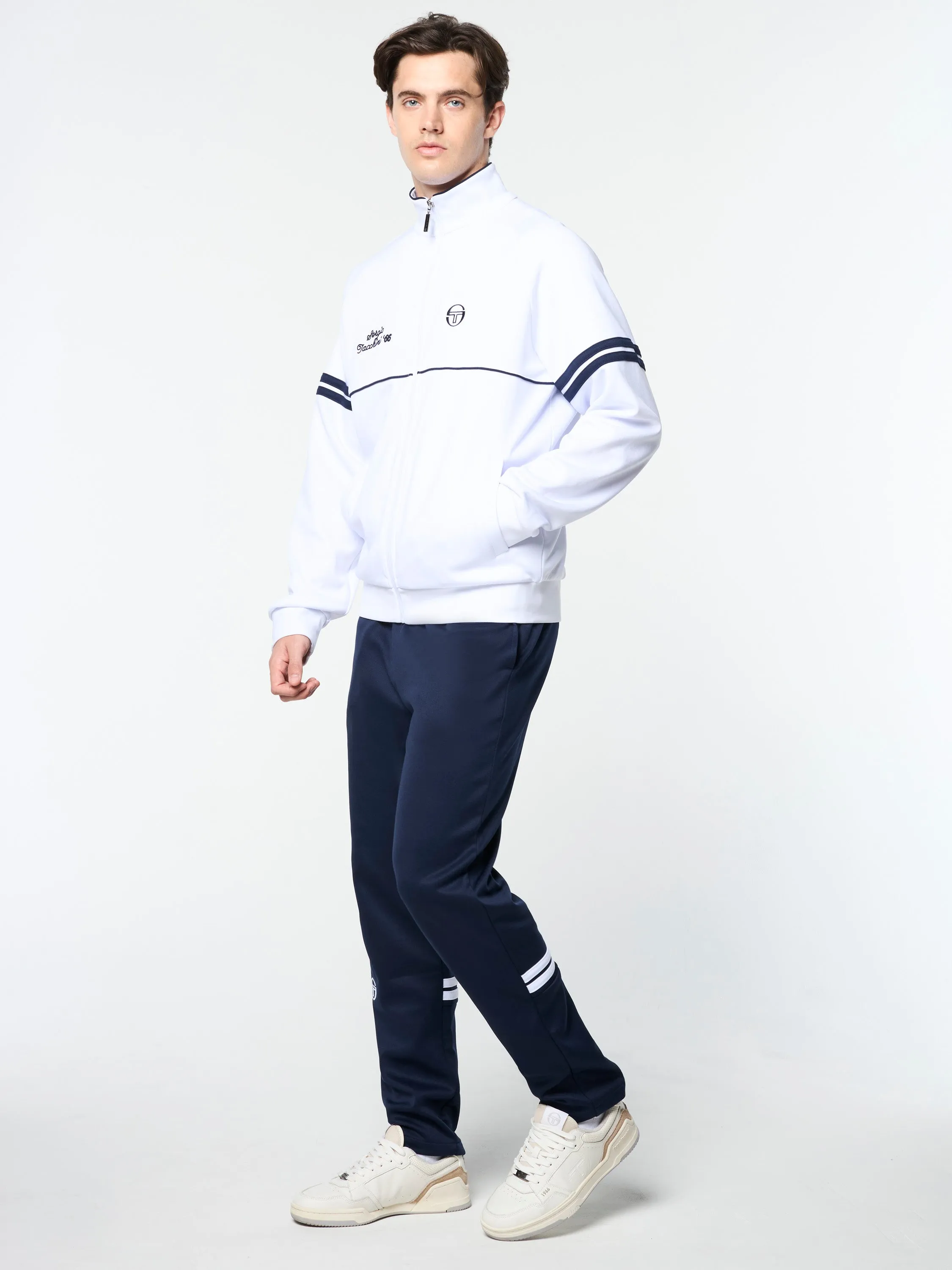 Orion Davis Track Jacket- White/ Maritime Blue