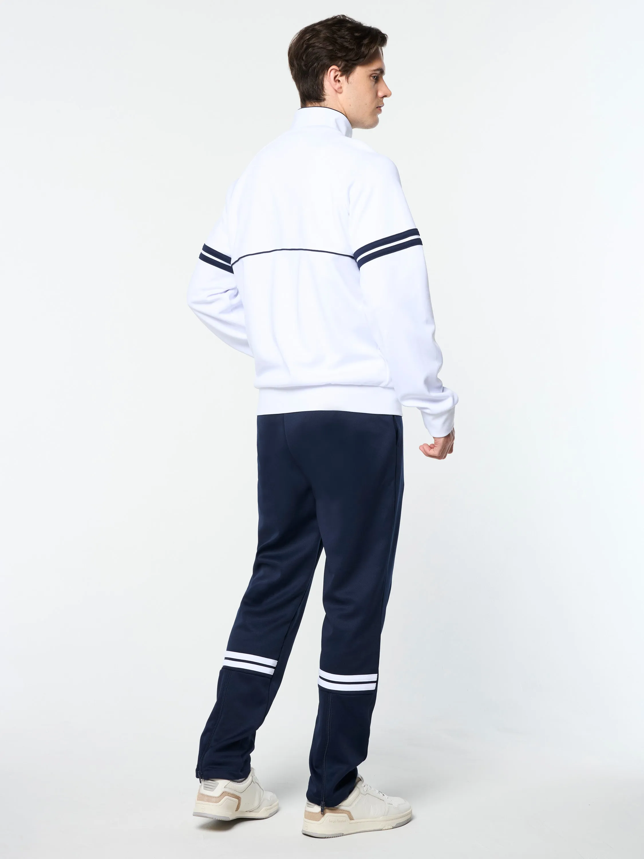 Orion Davis Track Jacket- White/ Maritime Blue