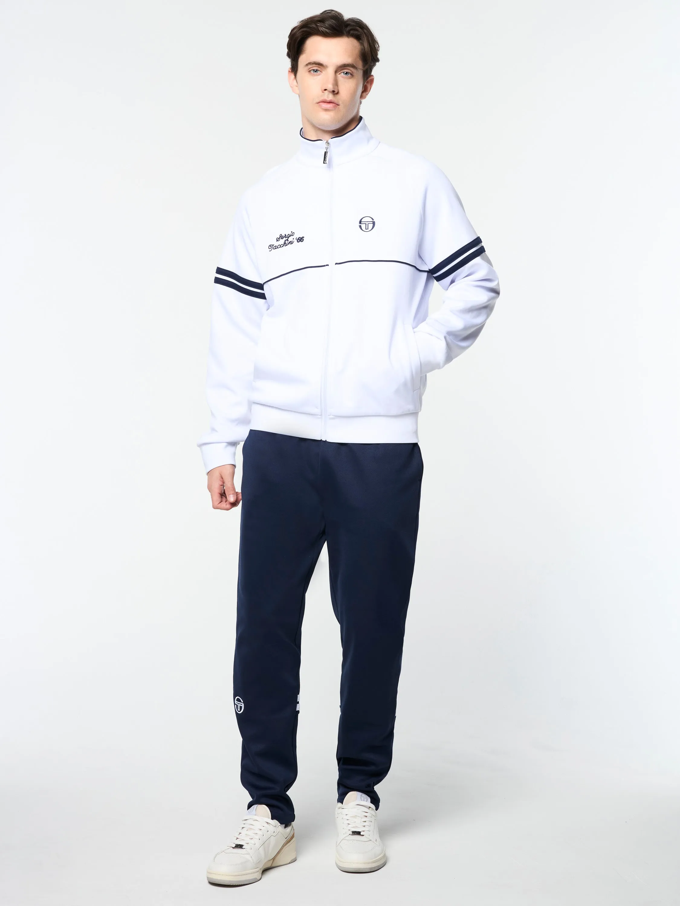 Orion Davis Track Jacket- White/ Maritime Blue