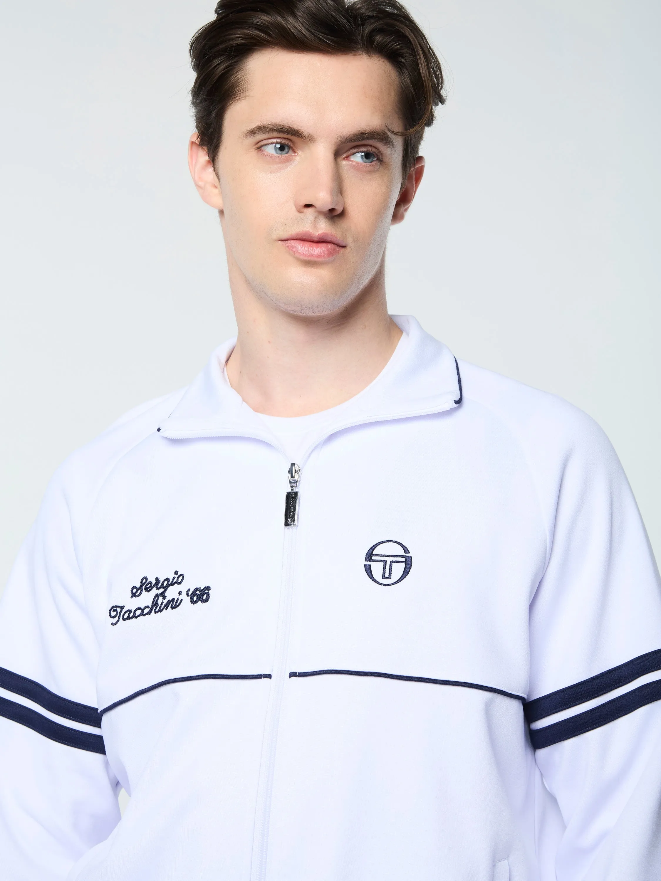 Orion Davis Track Jacket- White/ Maritime Blue