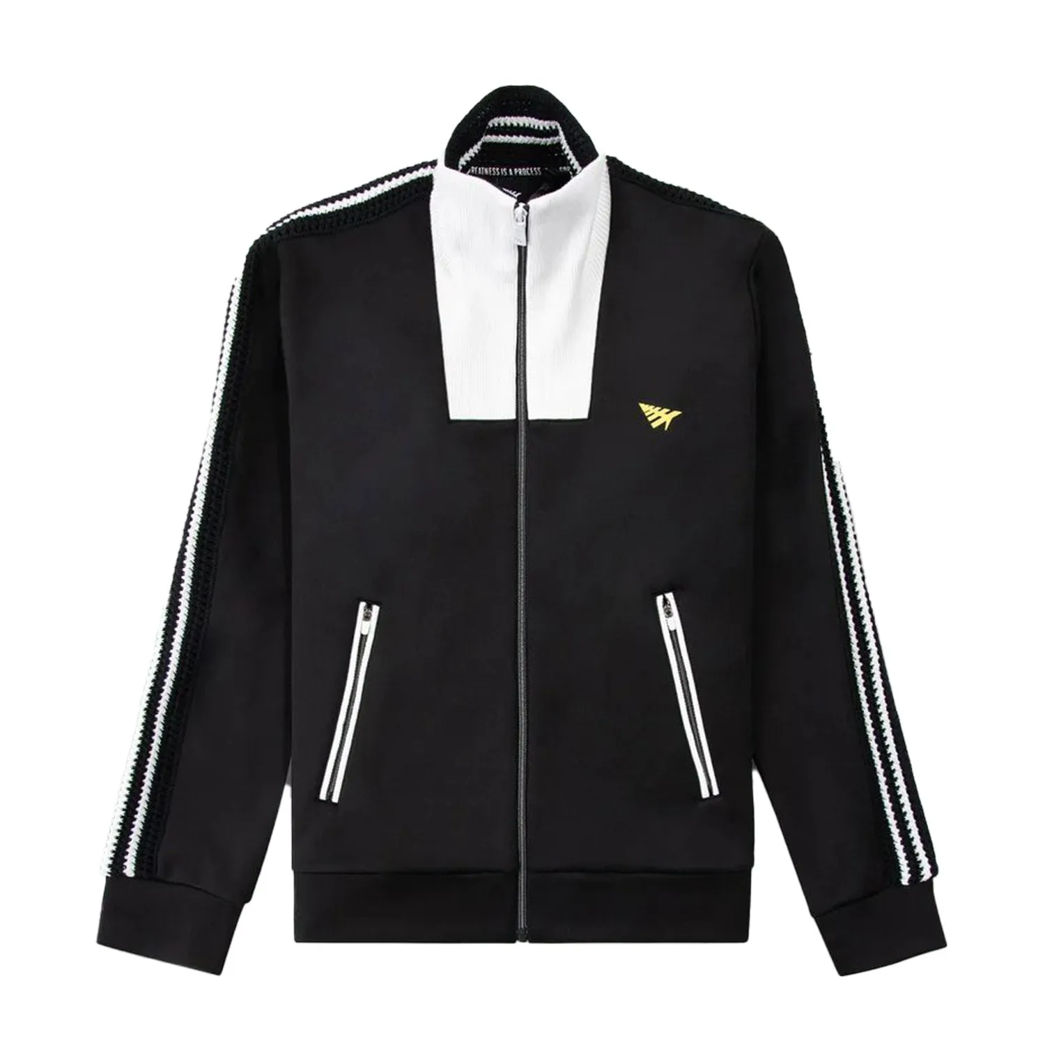 Paper Planes Kinston Crochet Stripe Men's Track Jacket Black