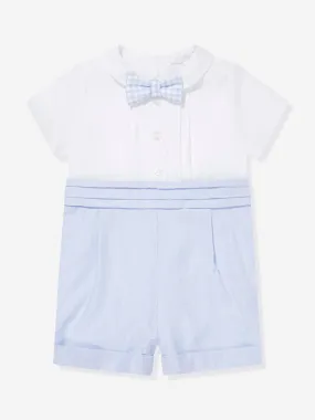 Patachou Baby Boys Linen Romper in Blue