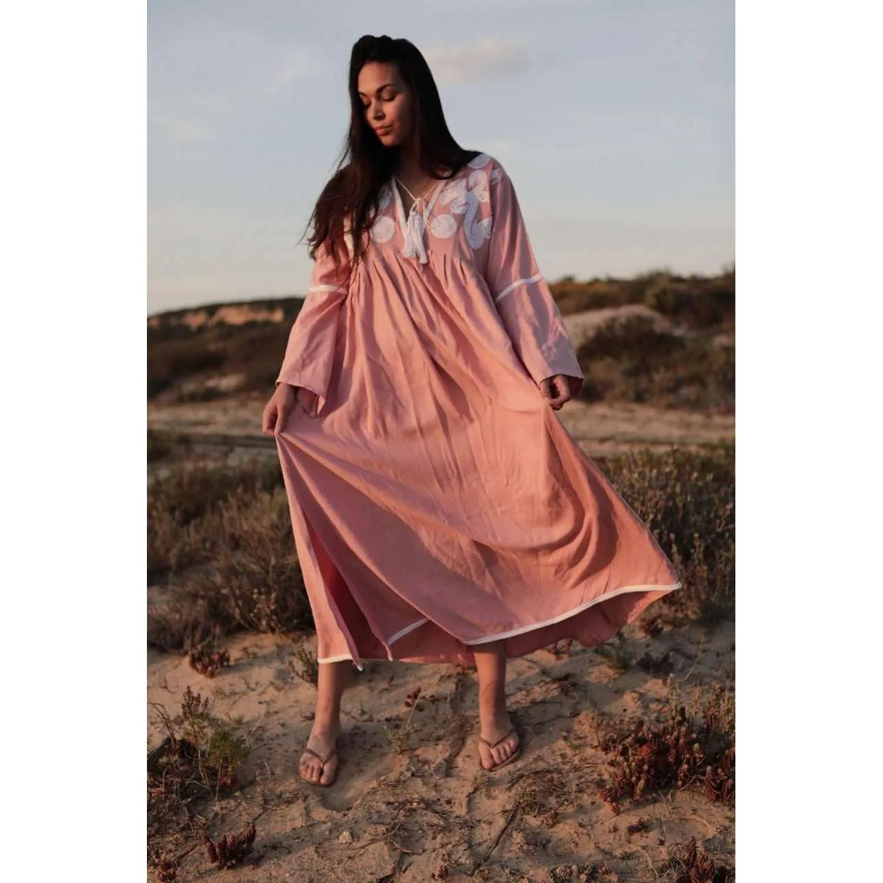 Pink Caftan Kaftan Noor Maxi Dress-moroccan kaftan