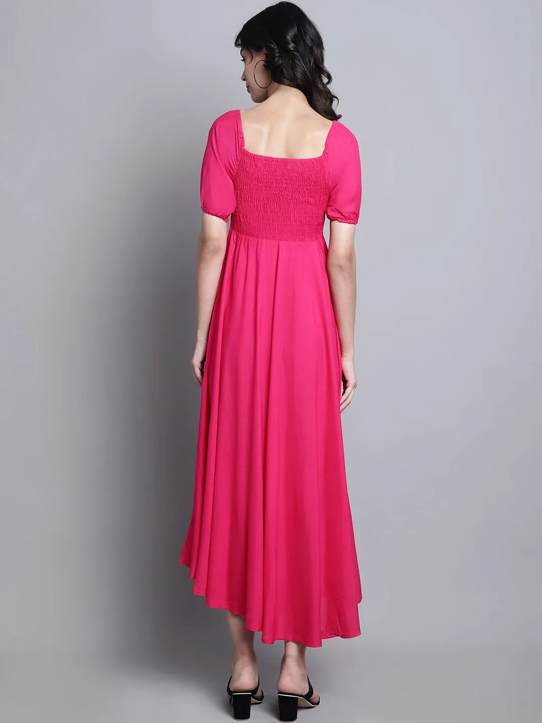 Pink Solid Maxi Dress