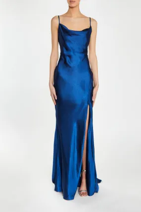 Pippa Navy Bridesmaid Cowl-Neck Slip Dress