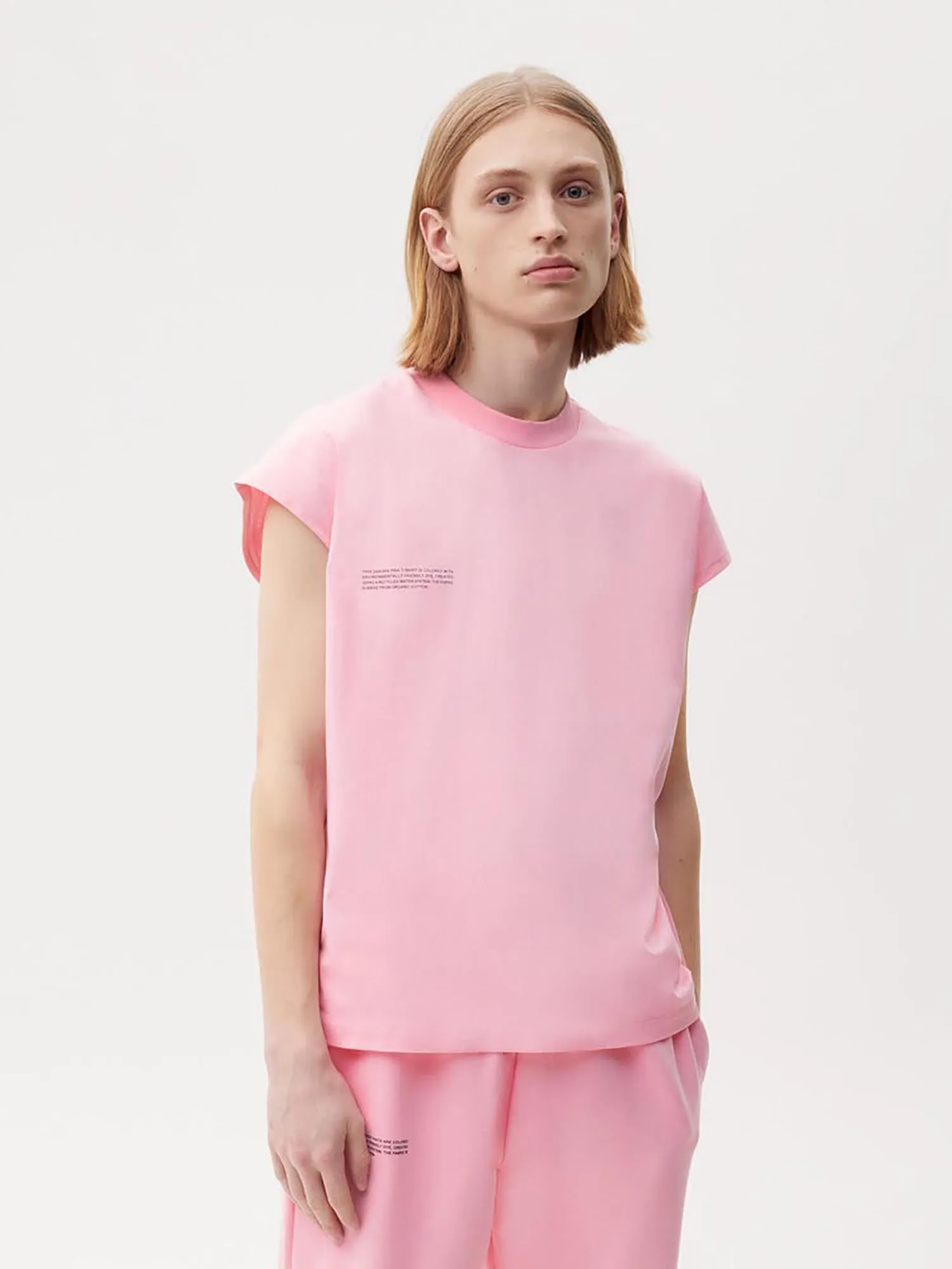 PPRMINT™ Organic Cotton Cropped Shoulder T-shirt AW21—sakura pink