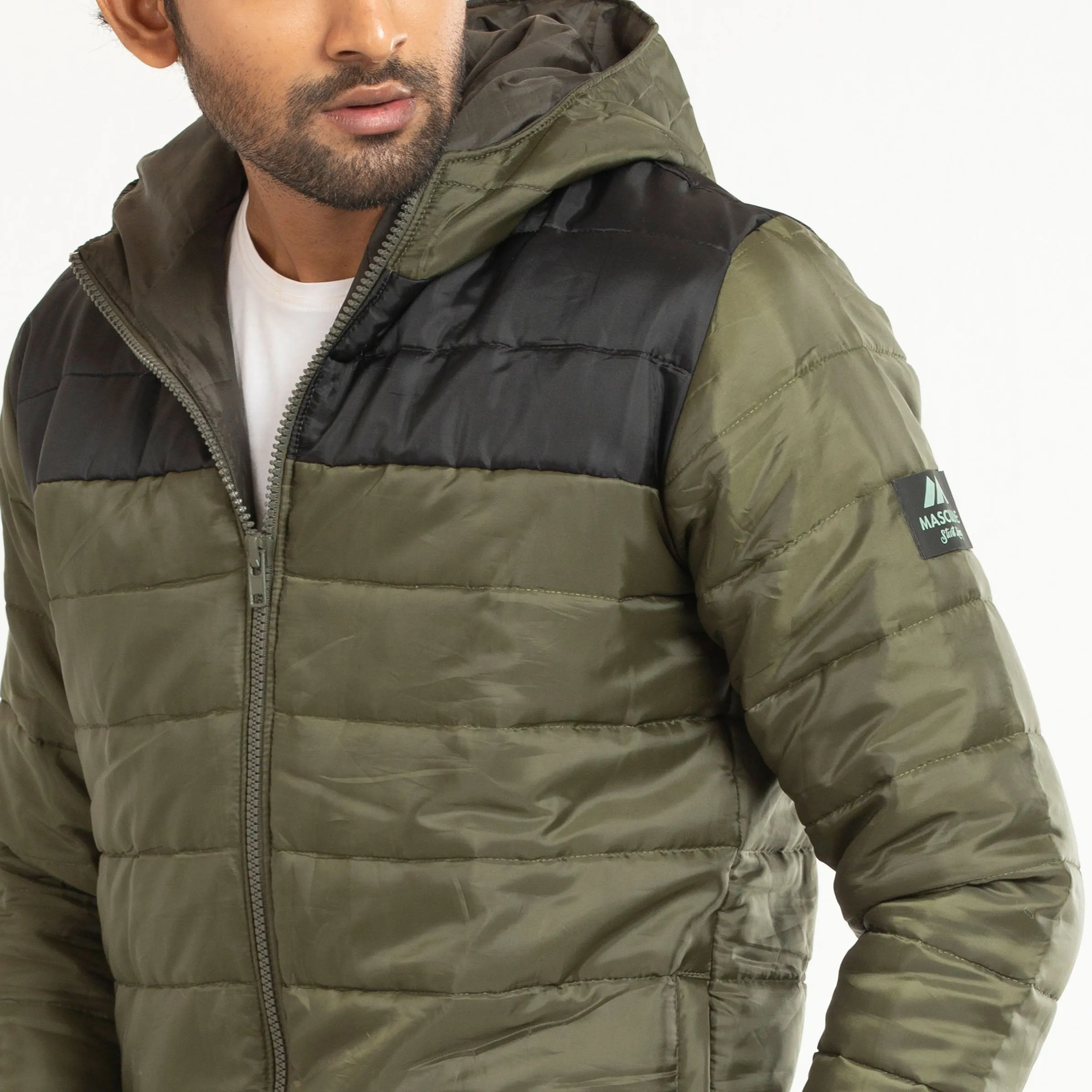 QUILTED HEAVY JACKET - Olive