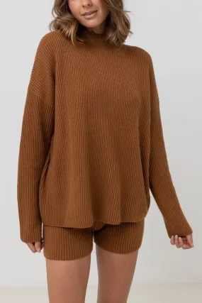 Rhythm Classic Knit Jumper Caramel