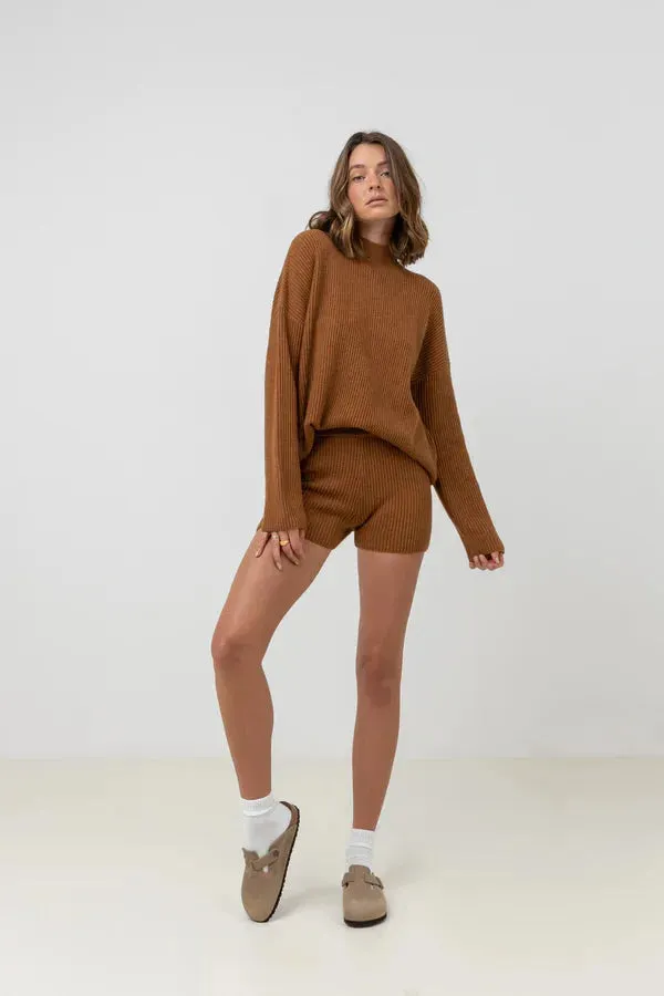 Rhythm Classic Knit Jumper Caramel