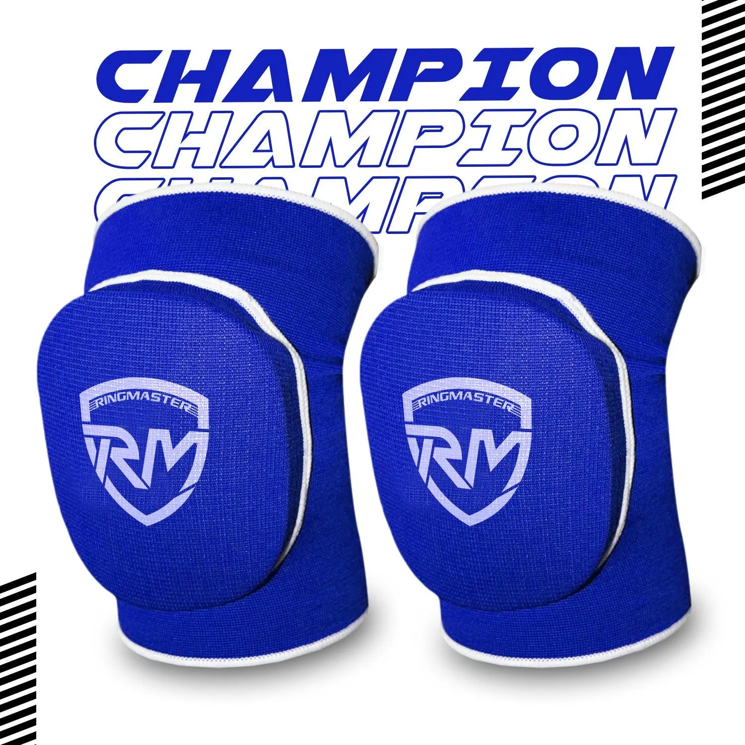 RingMaster Sports Elastic Knee Pads Champion Series Blue