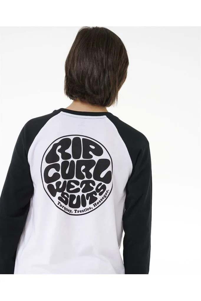 Rip Curl Wettie Icon Long Sleeve Boys T-Shirt Black