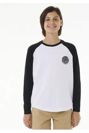 Rip Curl Wettie Icon Long Sleeve Boys T-Shirt Black