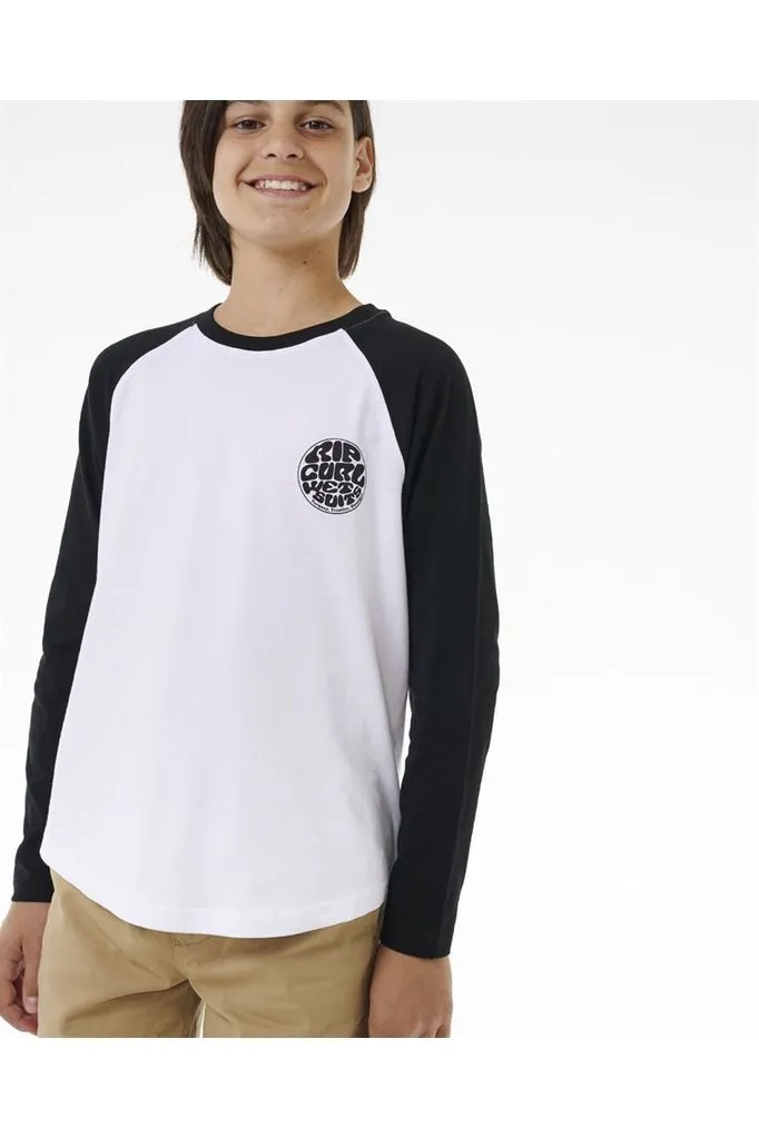 Rip Curl Wettie Icon Long Sleeve Boys T-Shirt Black