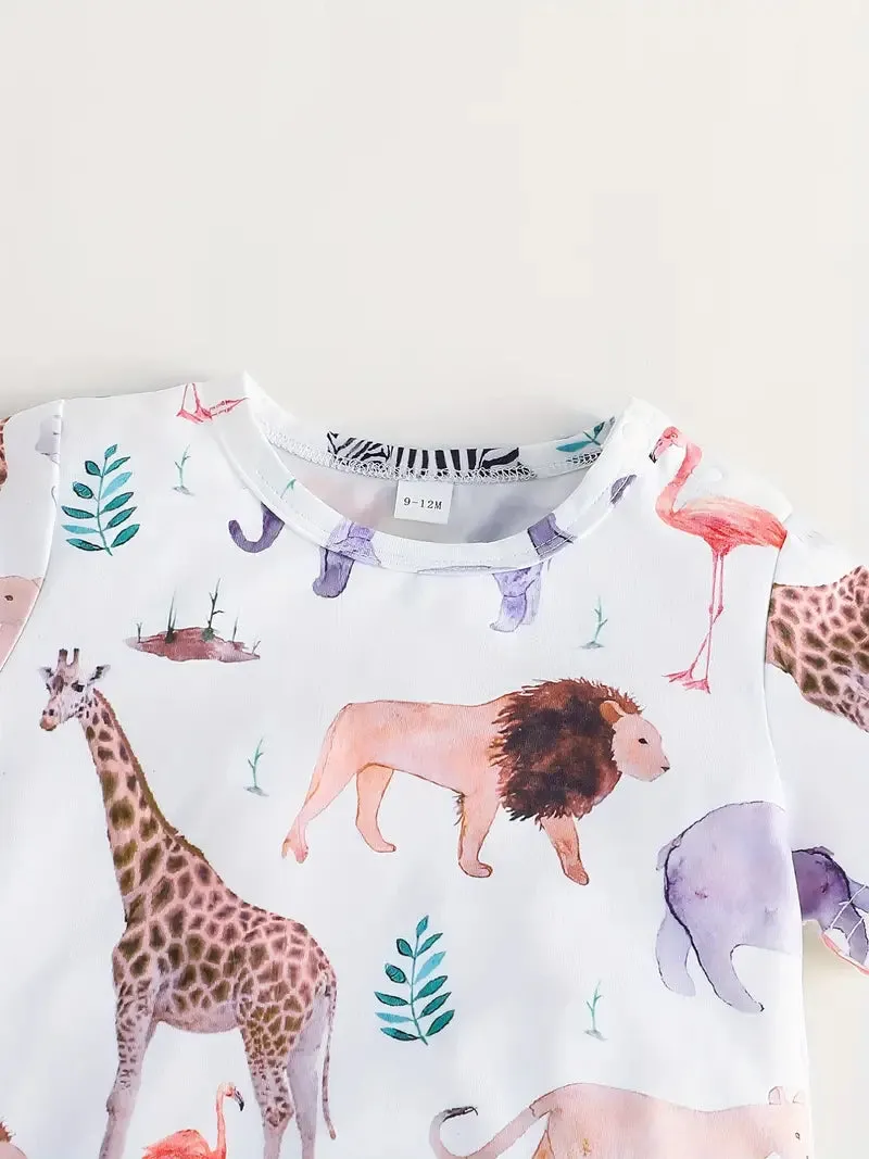 Roar-ing Jungle Animal Print Shortie Romper