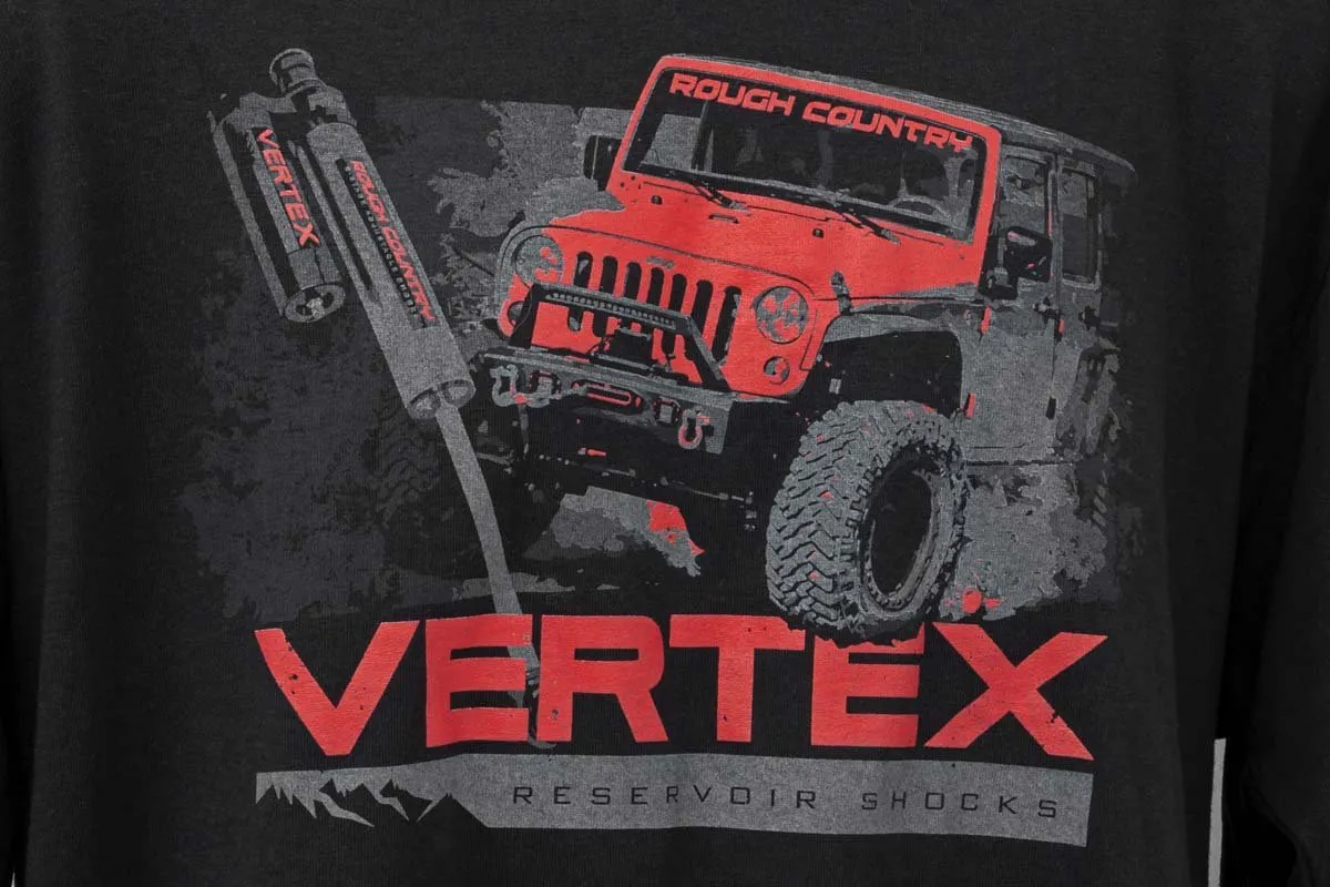 Rough Country T-Shirt - Long Sleeve - Vertex - Black - SM