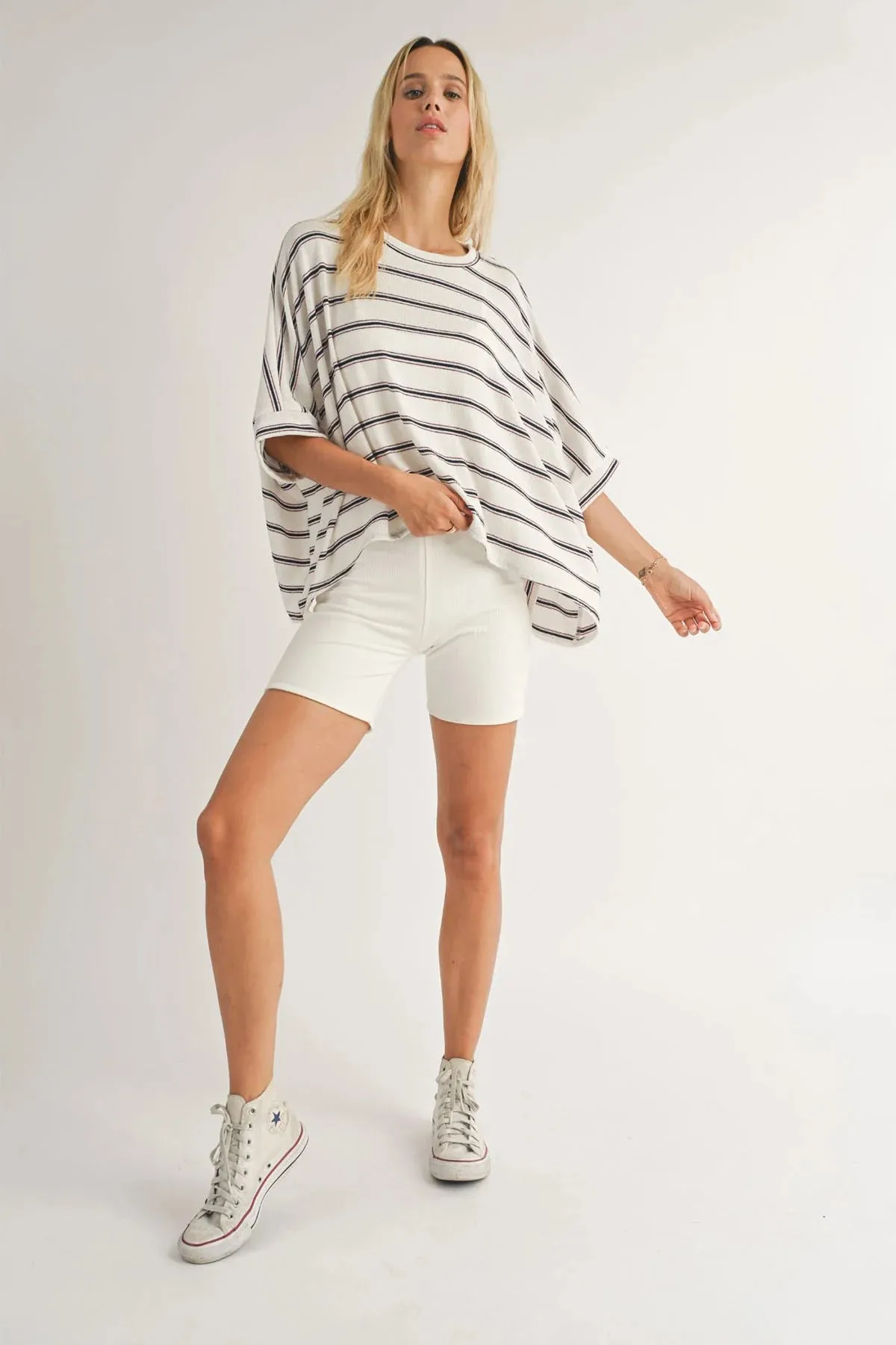 SADIE & SAGE SAILOR DOLMAN SLEEVE KNIT TOP