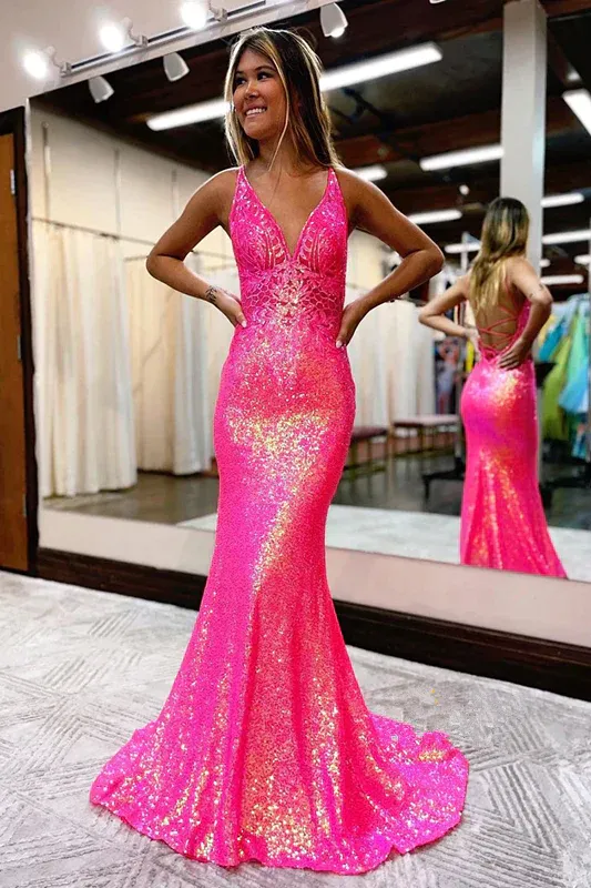 Sequin Prom Dresses Long Sexy Prom Dress   fg2795