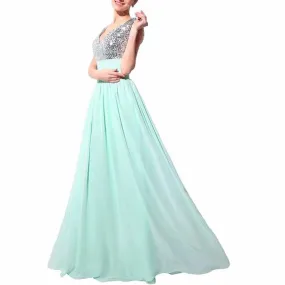 Sequin Top Bridesmaid Dress Chiffon Floor-Length Bridesmaid Dress100 colors