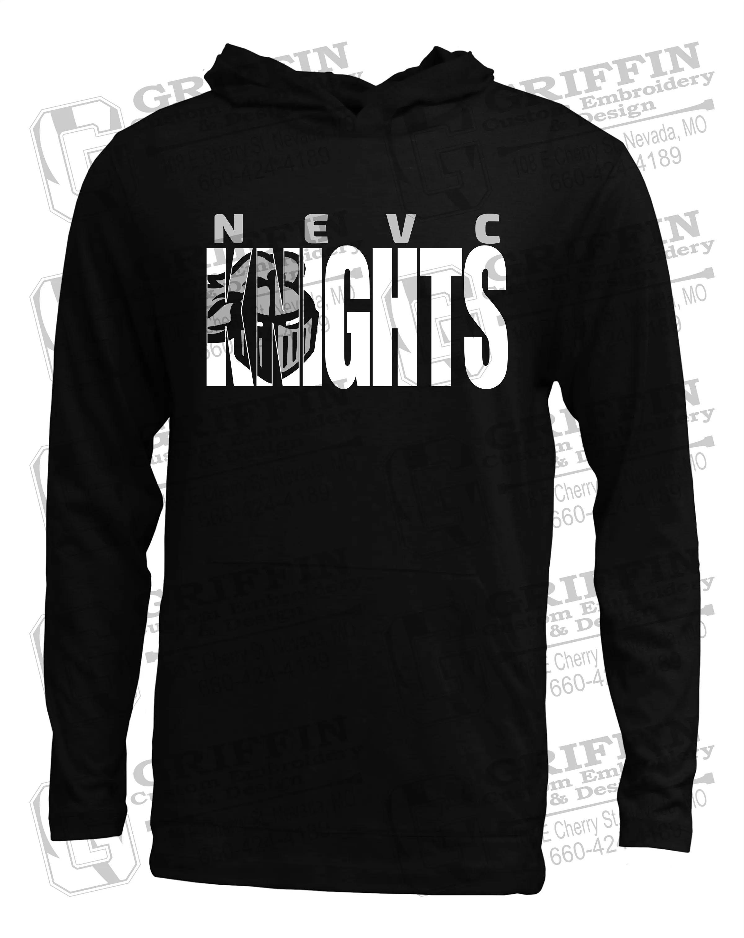 Soft-Tek T-Shirt Hoodie - NEVC Knights 23-B