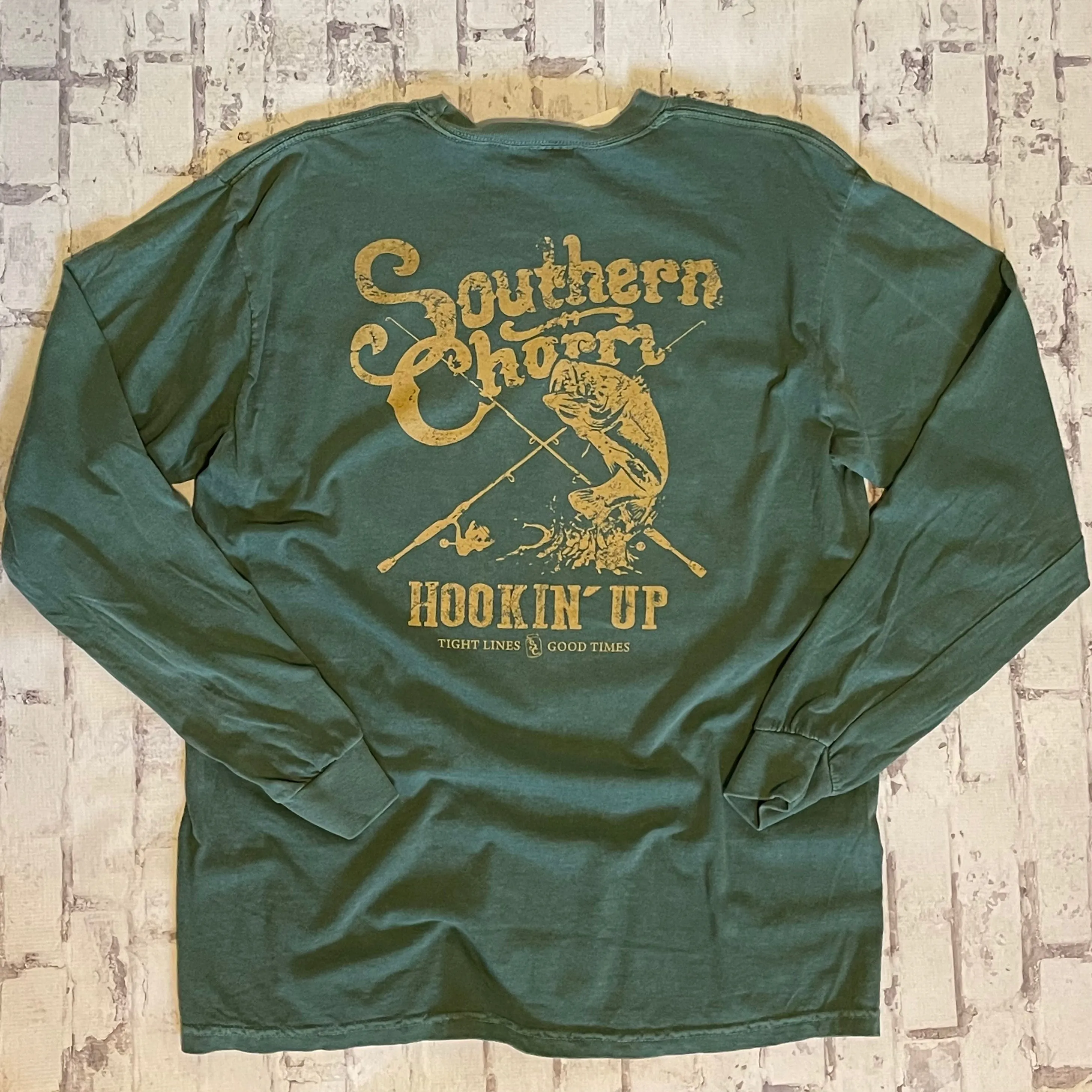 Southern Charm "Hookin Up" Long Sleeve T-shirt - Seafoam