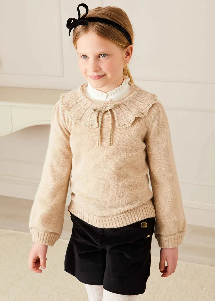 Statement Collar Metallic Detail Jumper in Gold (4-10yrs)