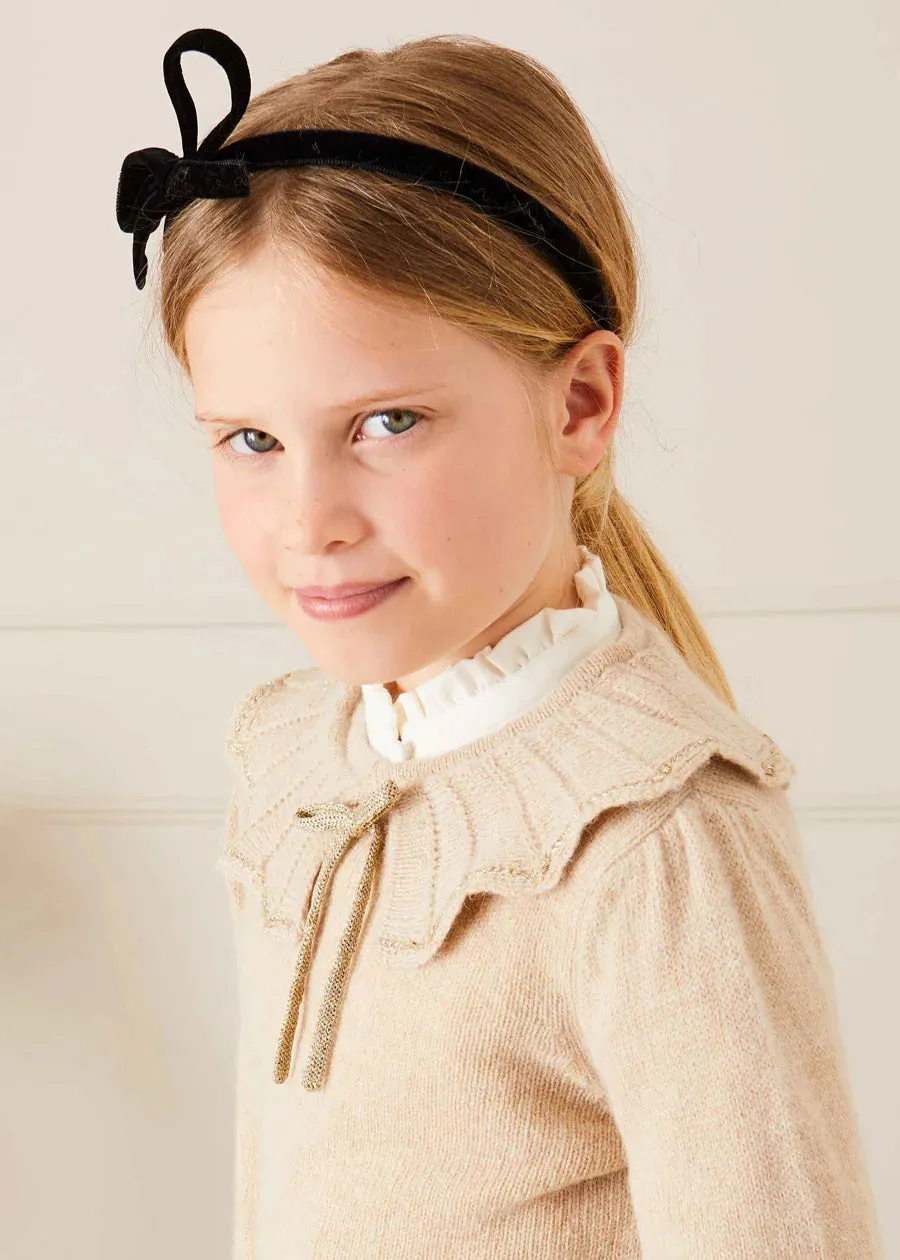 Statement Collar Metallic Detail Jumper in Gold (4-10yrs)