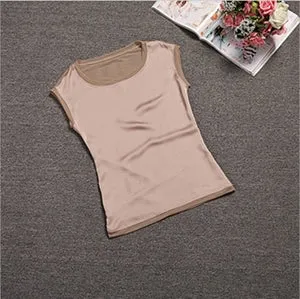 Summer women t shirt Chinese silk 2017 tops tees women clothing chiffon  o-neck fashion women's T-shirts for short sleeve  048