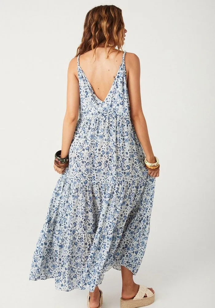 Sunshine Bandit Strappy Gown - Chambray