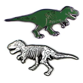 T. Rex & Fossil Dinosaur Enamel Pin Set