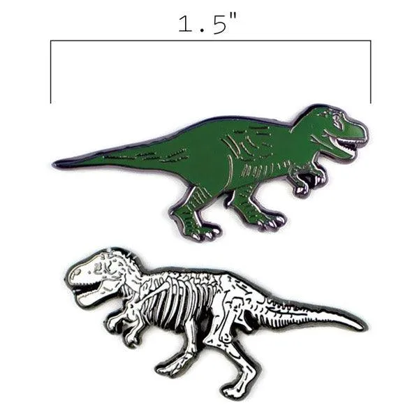 T. Rex & Fossil Dinosaur Enamel Pin Set