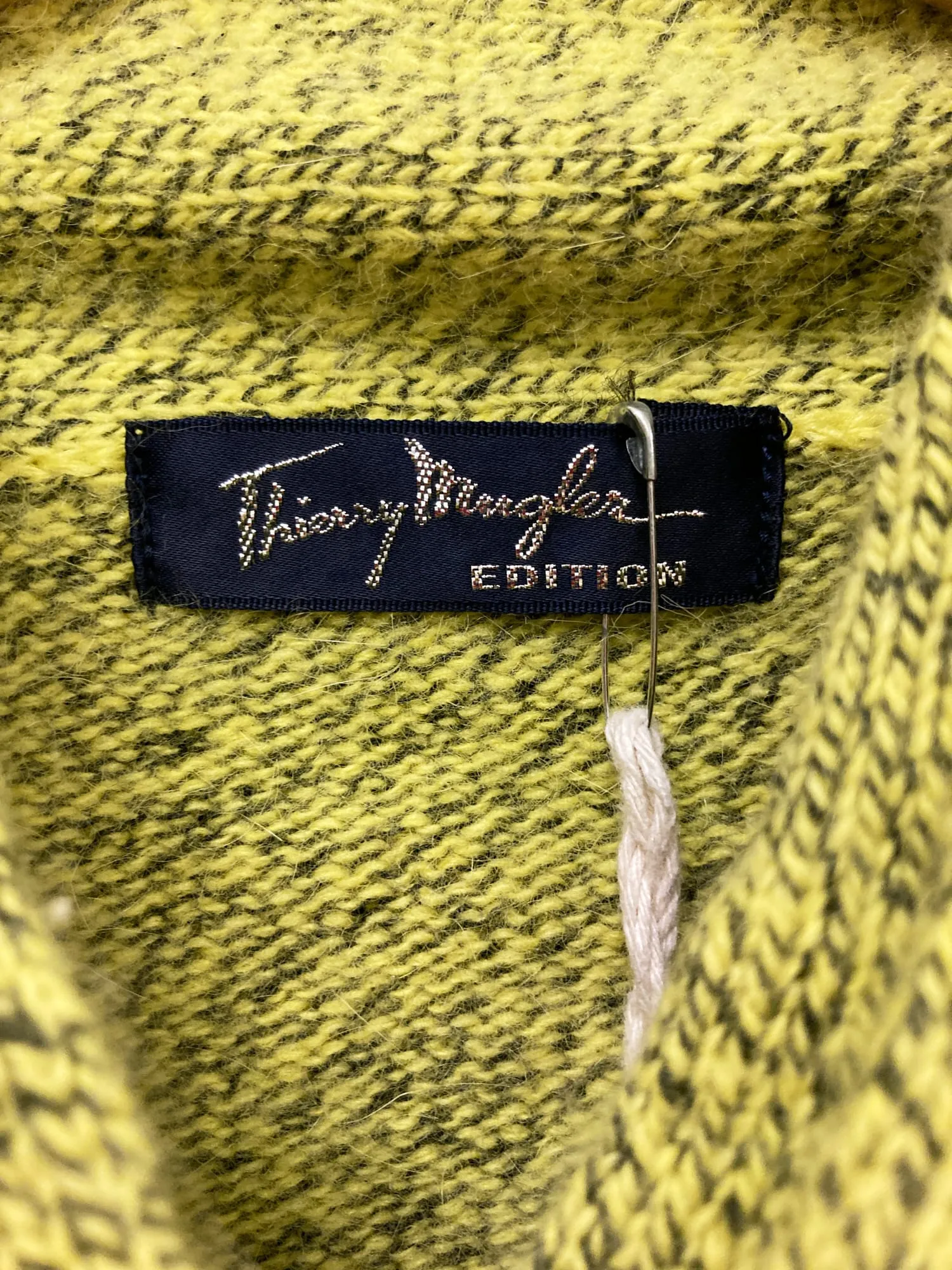 Thierry Mugler Edition 1980s yellow wool splotchy jumper