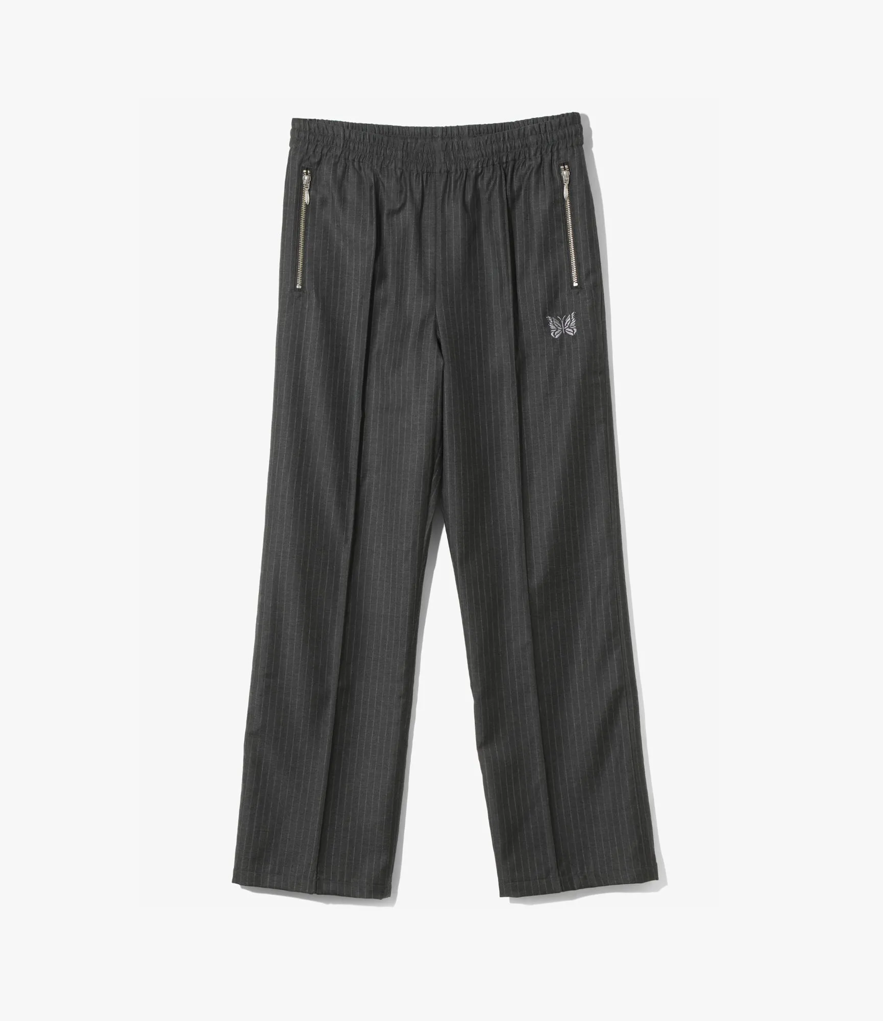 Track Pant – Grey Striped Viyella Wool