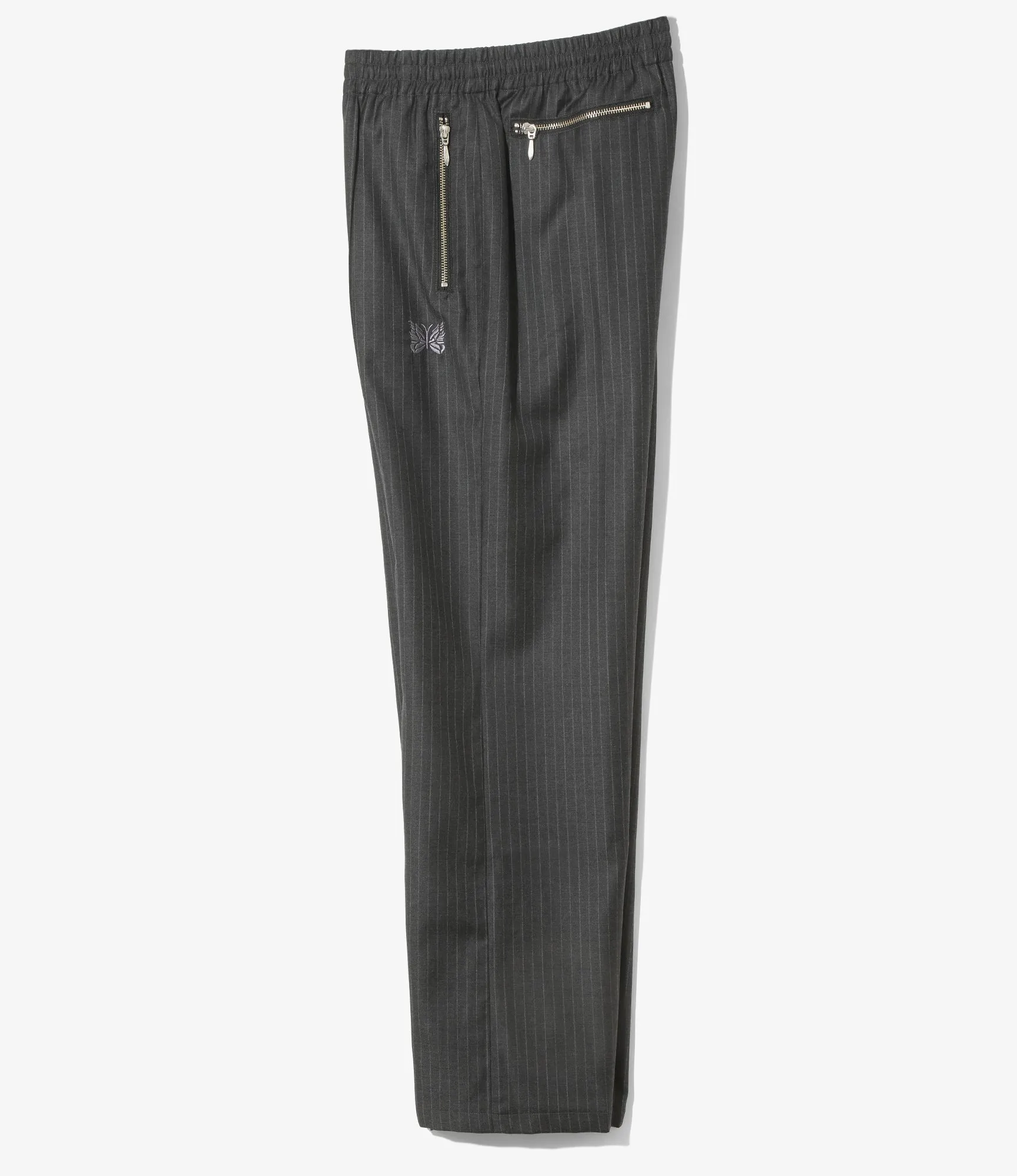 Track Pant – Grey Striped Viyella Wool