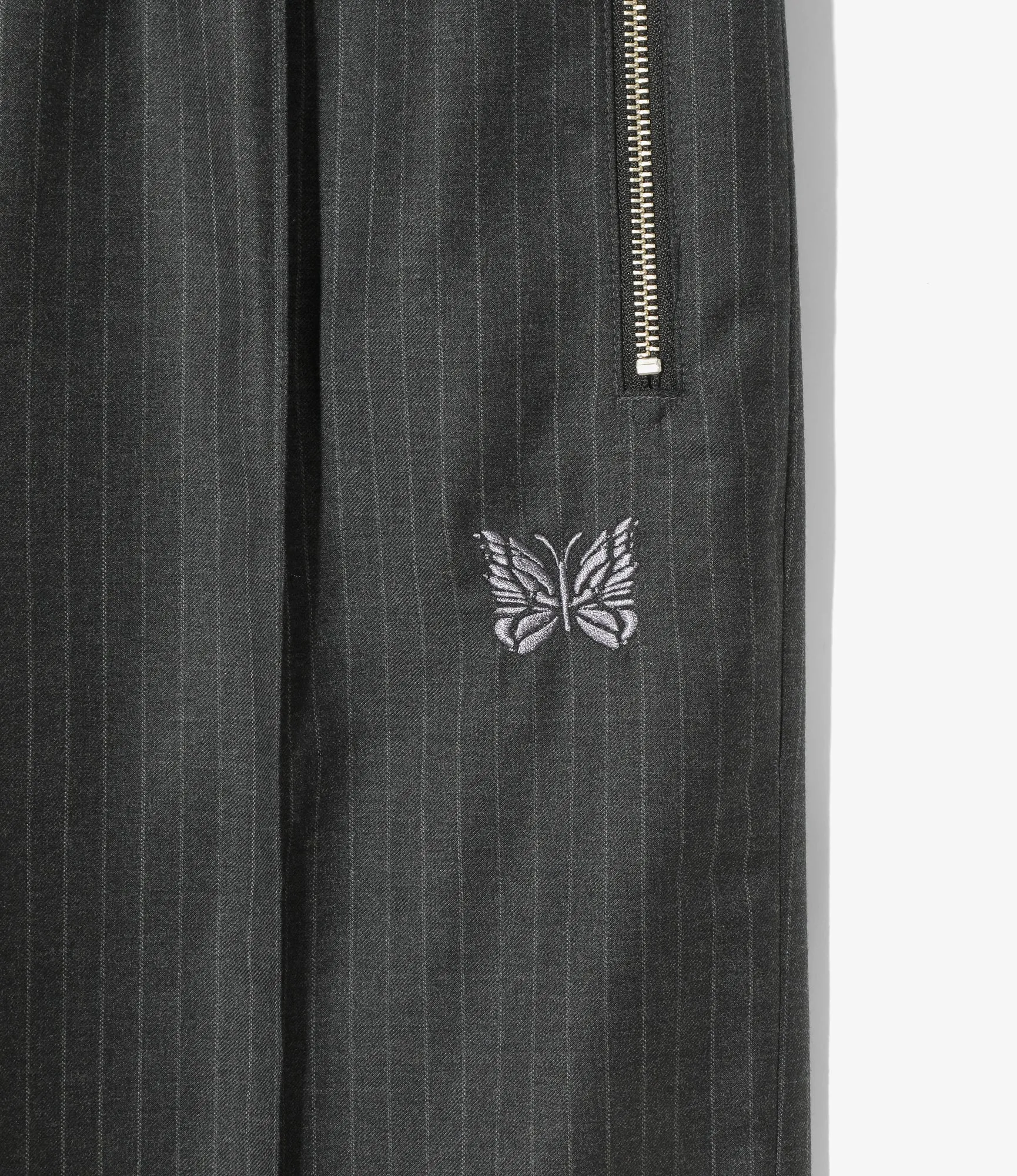 Track Pant – Grey Striped Viyella Wool