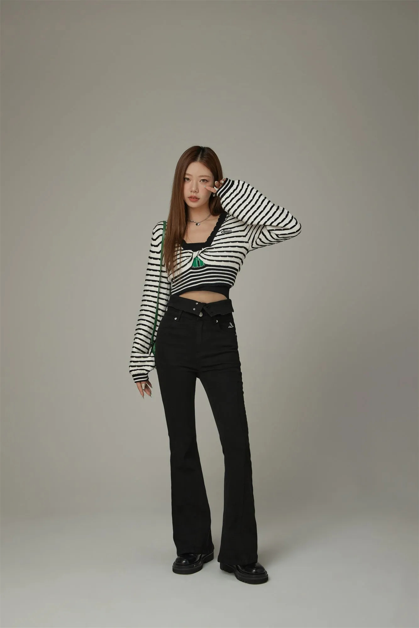 Twist Stripe Knit Crop Top