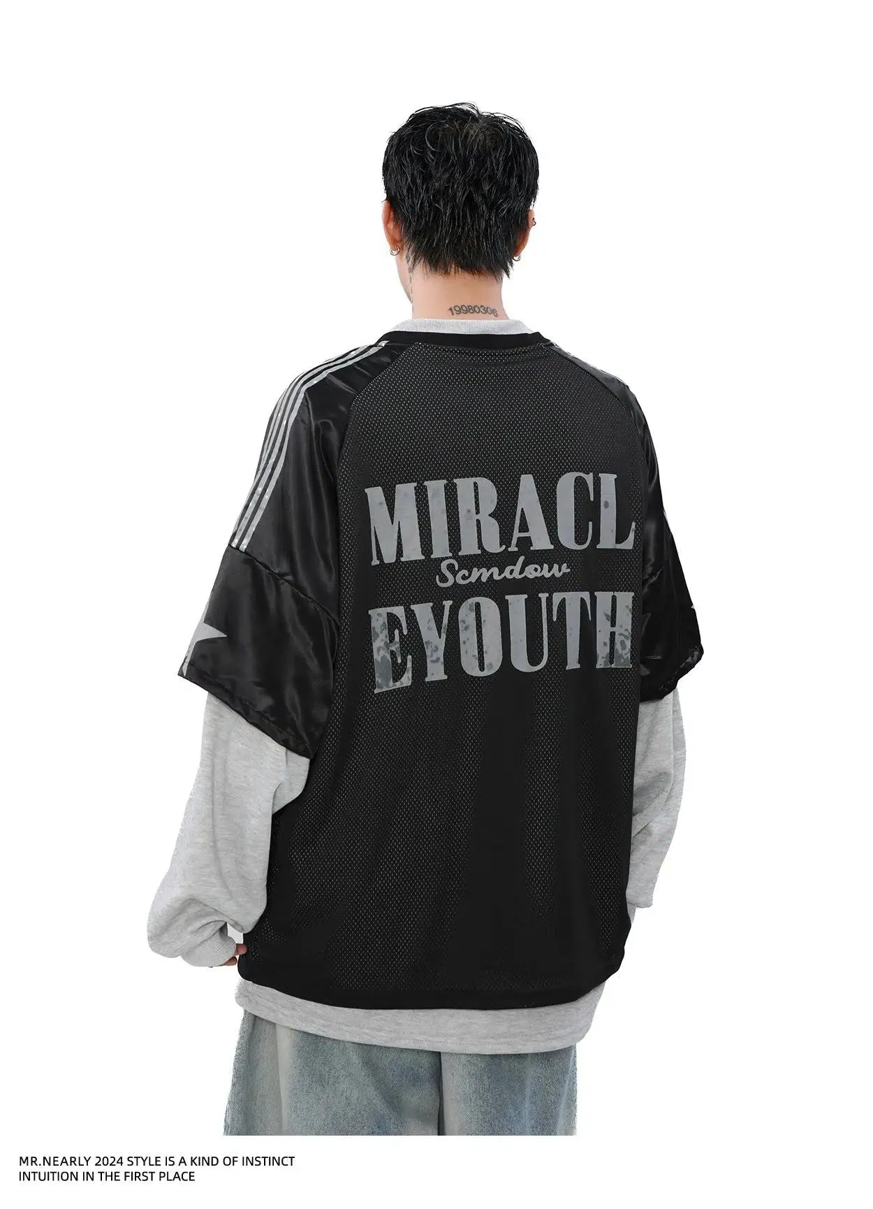 Two-Piece Jersey Style Long Sleeve T-Shirt