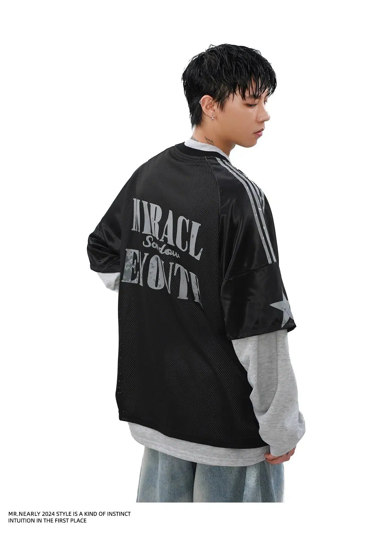 Two-Piece Jersey Style Long Sleeve T-Shirt