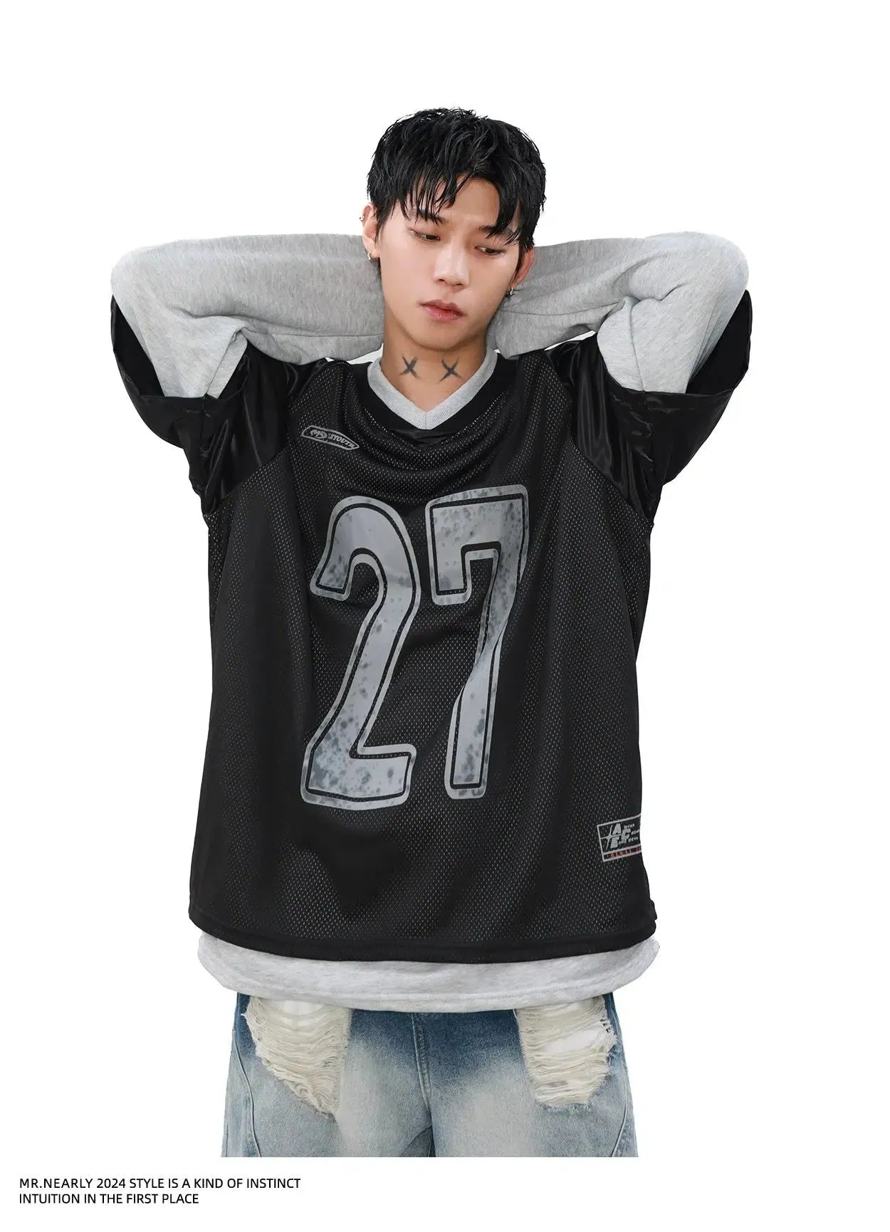 Two-Piece Jersey Style Long Sleeve T-Shirt