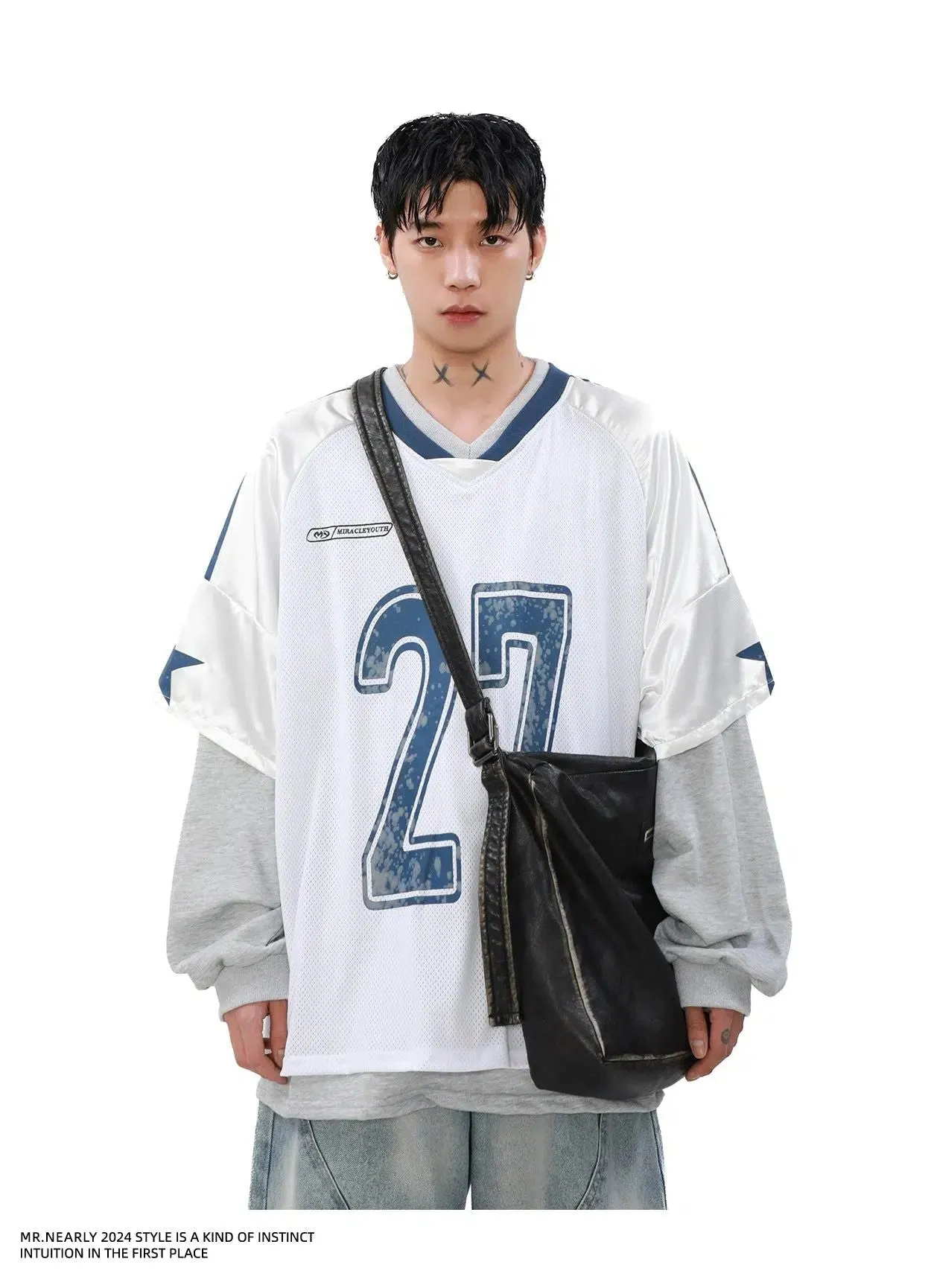 Two-Piece Jersey Style Long Sleeve T-Shirt