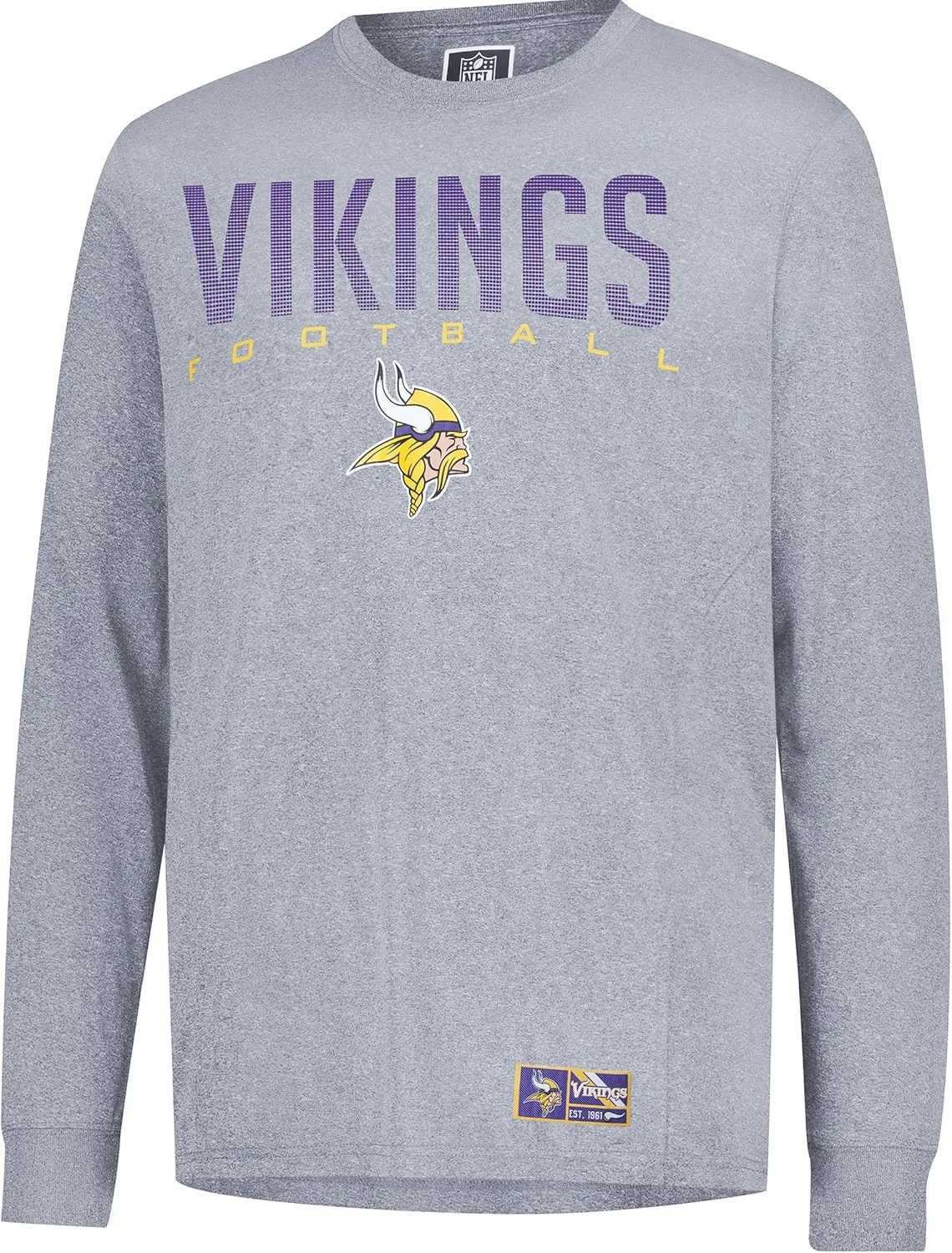 Ultra Game Men's NFL Official Super Soft Game Day Long Sleeve T-Shirt, Minnesota Vikings|Minnesota Vikings